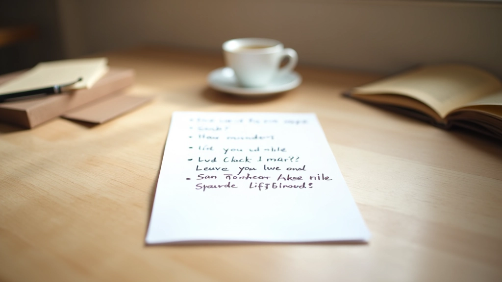 Persönliche Entscheidungsregeln sauber geschrieben auf einem Kartenset auf dem Schreibtisch